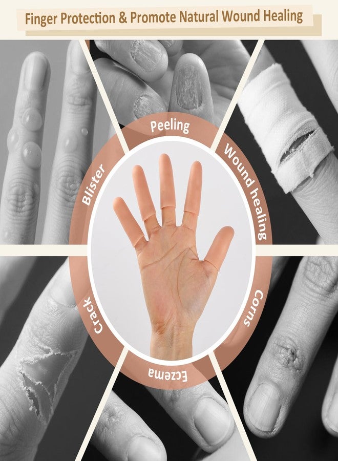 YIVCKOM Gel Finger Cots, Silicone Finger Protectors, Fingertip Bandages Band-aids for Dry Skin, Cracked Fingertip Treatment,Thumb Protector Covers for Hand Eczema Finger Arthritis (20pcs) - Image 4